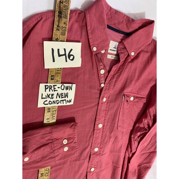 Johnnie-O Hangin’ Out Shirt Size M Red Long Sleeve Button-Up Cotton - Picture 8 of 8
